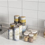 8-piece transparent plastic storage box set, multi-functional kitchen storage tray, suitable for office desks, cosmetics storage, bathroom storage, and kitchen cabinets – this product is designed...